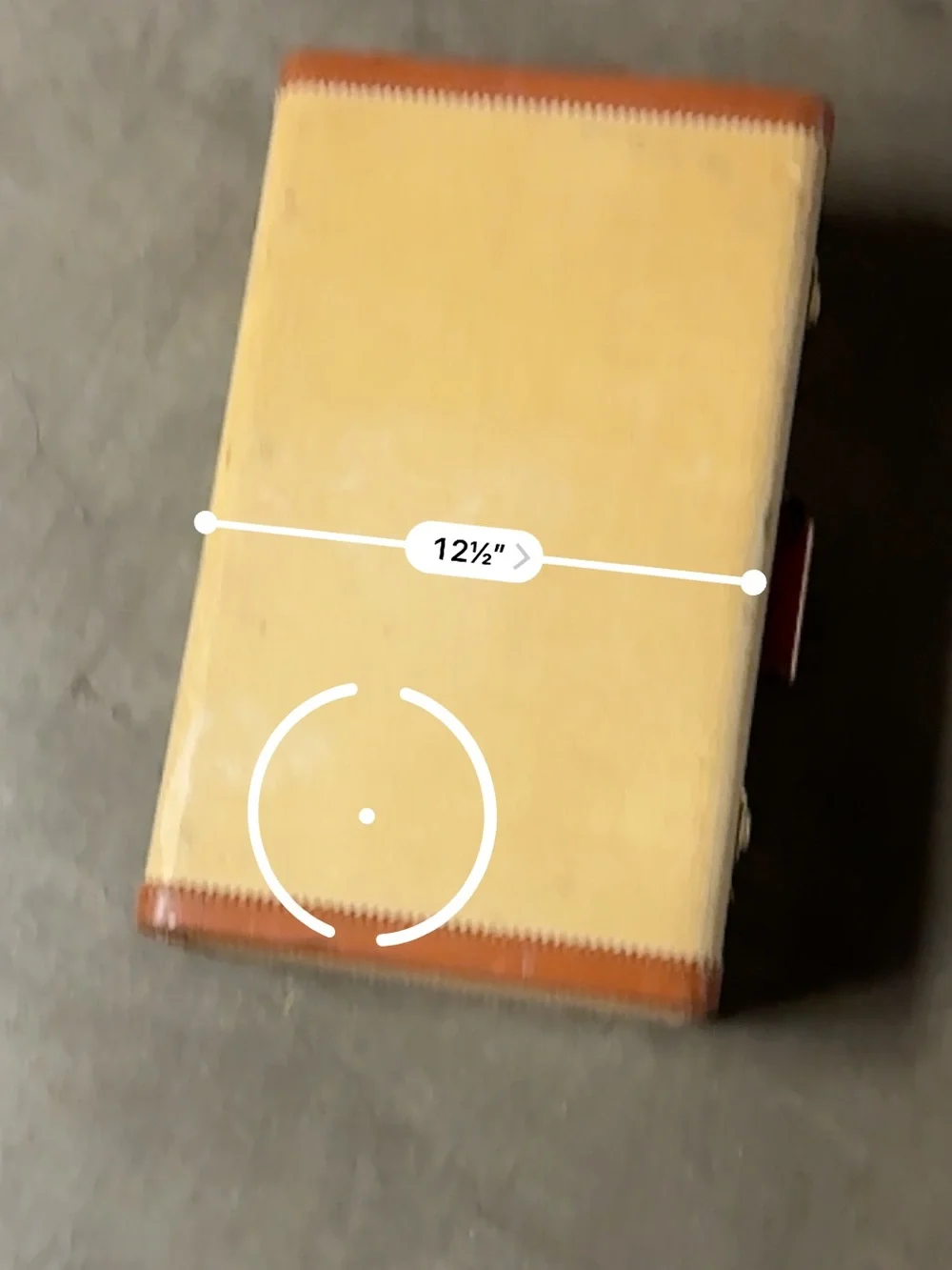 Vintage Goldpak Hard Suitcase in Tan and Brown Leather Accents